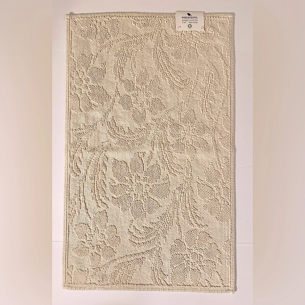🎁Piscatextil Organic Collection Bath Mat - Begona - Natural - 21” x 34”